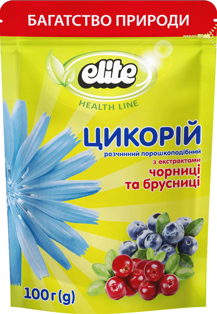 ЦИКОРІЙ З ЧОРНИЦЕЮ ТА БРУСНИЦЕЮ ELITE HEALTH LINE