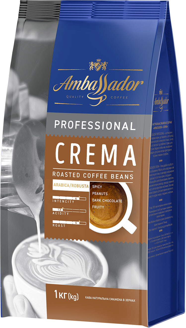 Кава Ambassador Professional Crema 1 кг в зернах